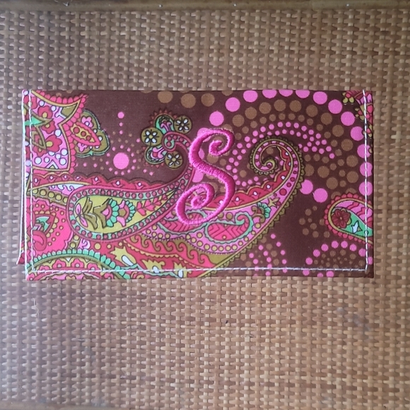 Paisley Checkbook Cover - S monogram - Picture 2 of 5